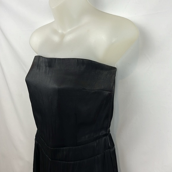 Nasty‎ Gal Black Satin Belted Strapless Jumper Jumpsuit with Ties Size 4 - Picture 10 of 16